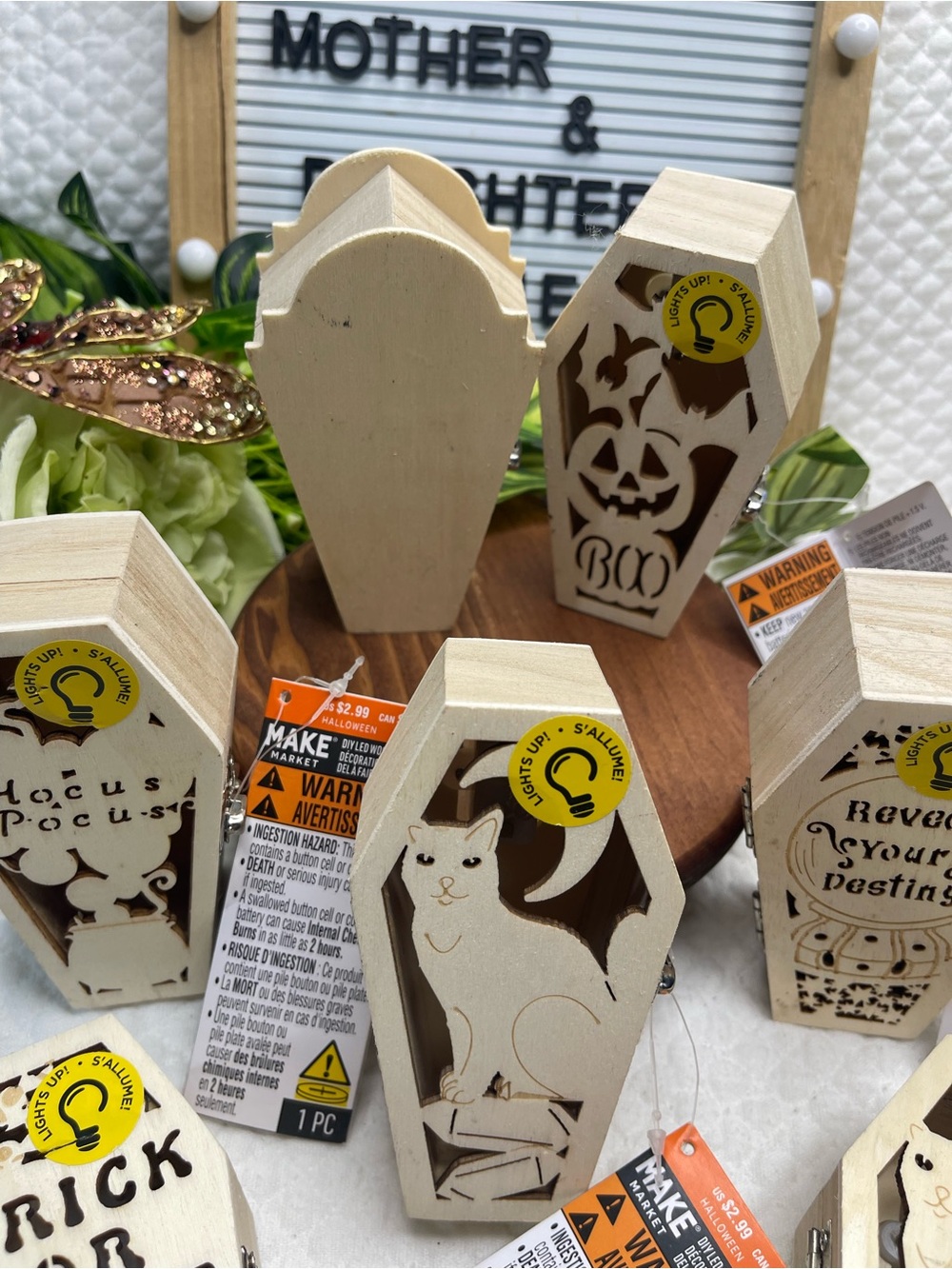 Lot of 7 Make Market Wooden Light-Up Coffin Halloween Decorations NWT
Bundle of - Picture 4 of 5